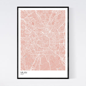 Milan City Map Print