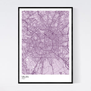 Milan City Map Print