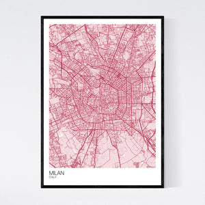 Milan City Map Print