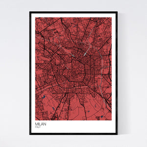 Milan City Map Print