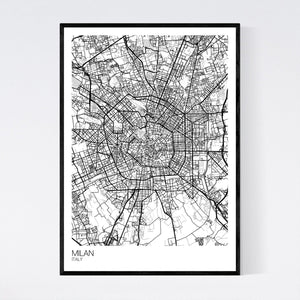 Milan City Map Print