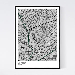 Mile End Neighbourhood Map Print