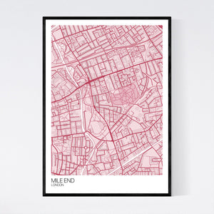 Mile End Neighbourhood Map Print