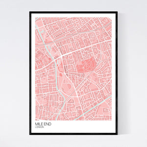 Mile End Neighbourhood Map Print