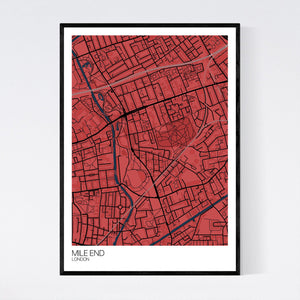 Mile End Neighbourhood Map Print