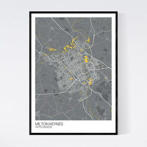 Milton Keynes City Map Print