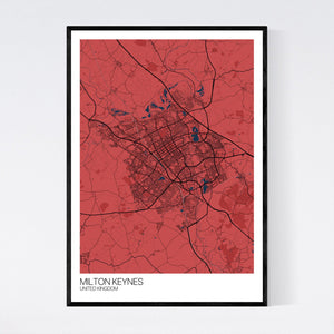 Milton Keynes City Map Print