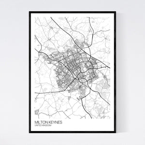 Milton Keynes City Map Print