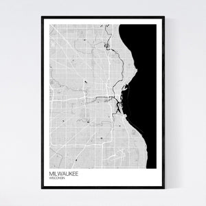 Milwaukee City Map Print
