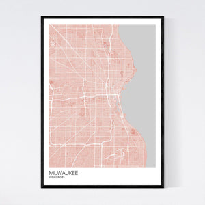 Milwaukee City Map Print