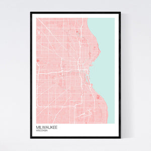 Milwaukee City Map Print