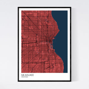 Milwaukee City Map Print