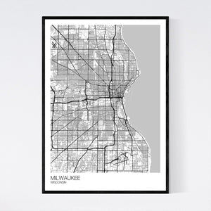 Milwaukee City Map Print