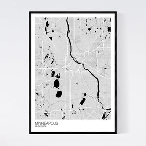 Minneapolis City Map Print