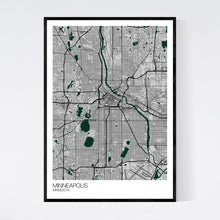 Load image into Gallery viewer, Minneapolis City Map Print