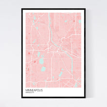 Load image into Gallery viewer, Map of Minneapolis, Minnesota