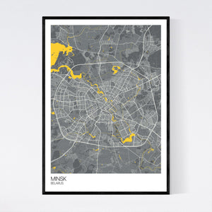 Minsk City Map Print