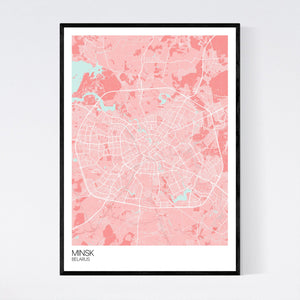 Minsk City Map Print