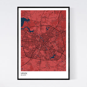 Minsk City Map Print