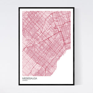 Mississauga City Map Print