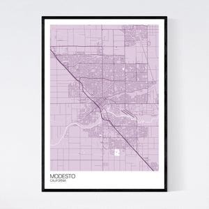 Modesto City Map Print