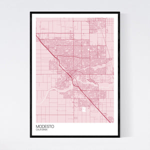 Modesto City Map Print