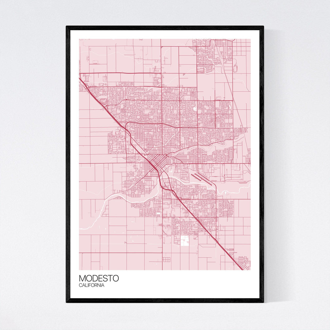 Modesto City Map Print