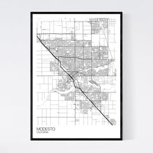 Load image into Gallery viewer, Map of Modesto, California