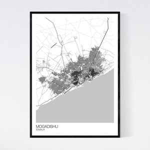 Mogadishu City Map Print