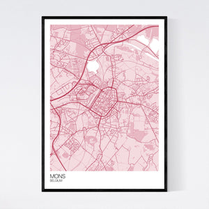 Mons City Map Print