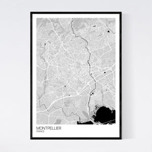 Montpellier City Map Print