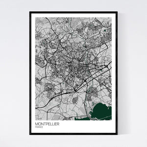 Montpellier City Map Print