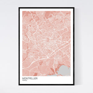 Map of Montpellier, France