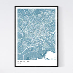 Montpellier City Map Print