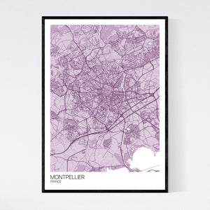 Montpellier City Map Print