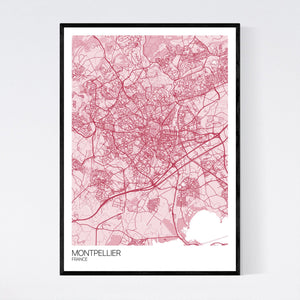 Montpellier City Map Print