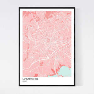 Montpellier City Map Print
