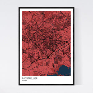 Montpellier City Map Print