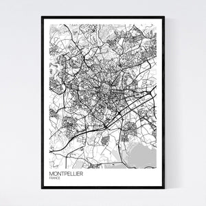 Montpellier City Map Print