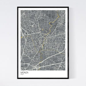 Monza City Map Print