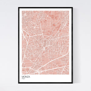 Monza City Map Print