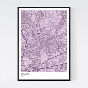 Monza City Map Print