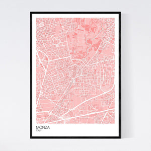 Monza City Map Print