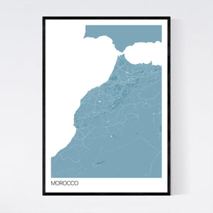 Morocco Country Map Print