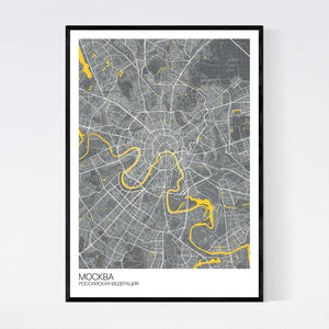 Moscow City Map Print