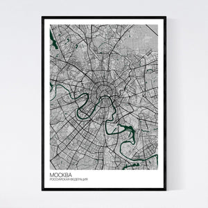 Moscow City Map Print