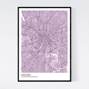 Moscow City Map Print