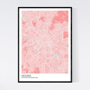 Moscow City Map Print