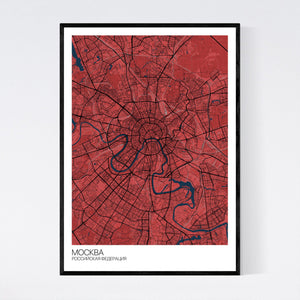 Moscow City Map Print