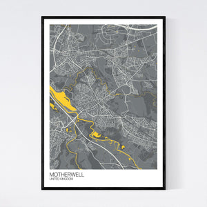 Motherwell City Map Print